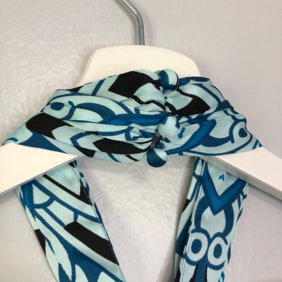 White House Black Market Halter Top Blue Size 6 - Picture 6 of 14